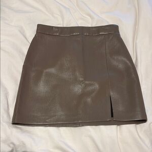 Elegant Brown Leather Skirt